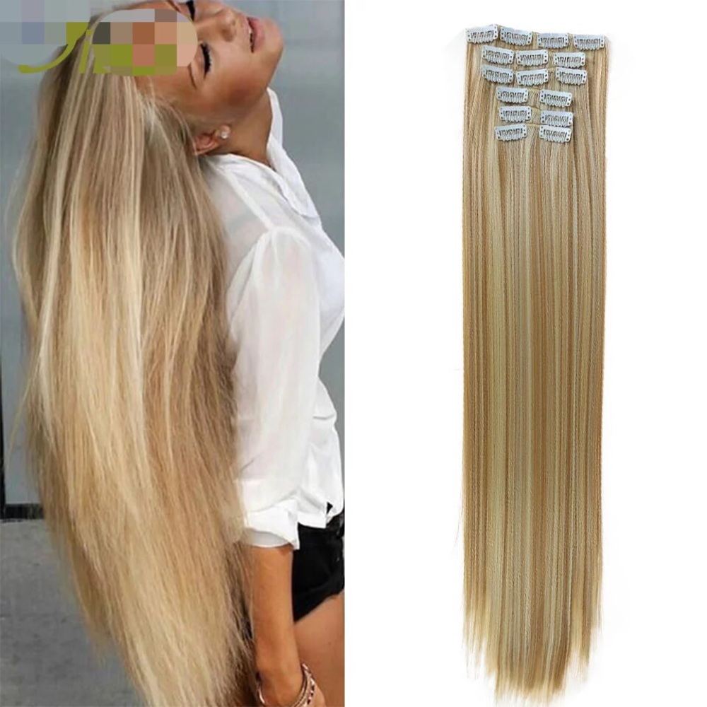 22” 16 Clips hair extension clip in
